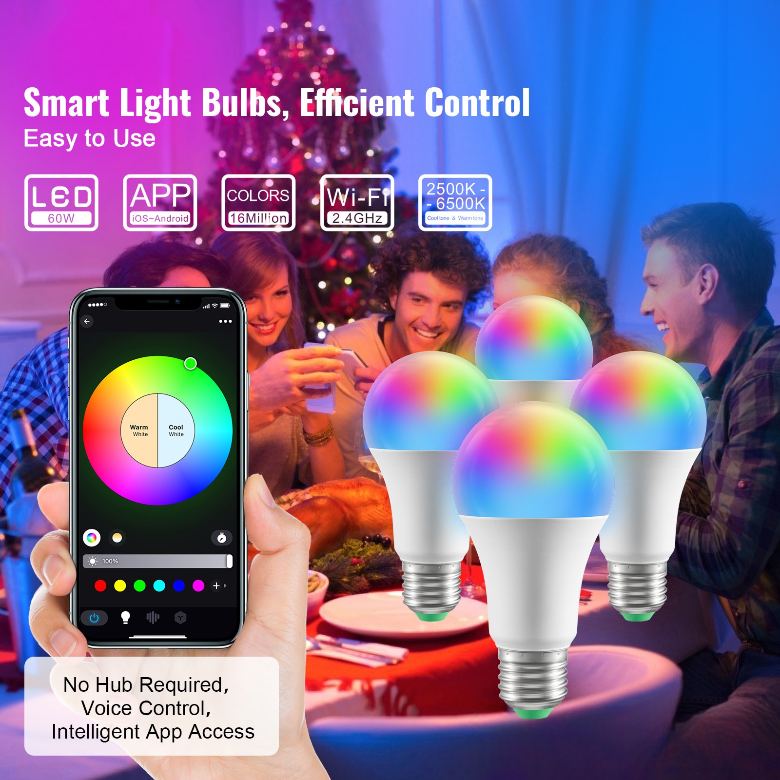 Smart Led Light Bulbs Rgb Multicolor With Smart Home Control_voghion.com